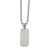 Chisel Stainless Steel Brushed and Polished Reversible Dog Tag on a 22 inch Ball Chain Necklace